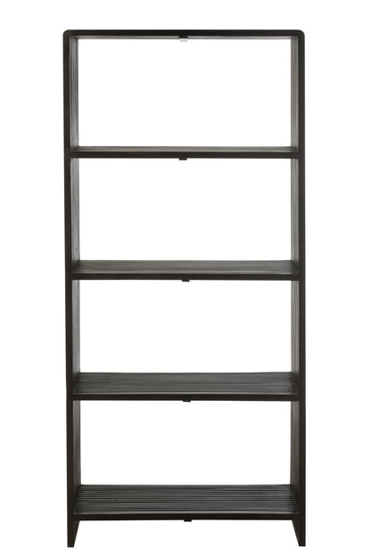 Bookcase 4 Shelves Recycle Teak Black