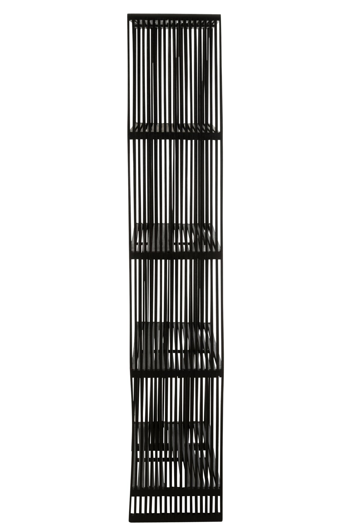 Bookcase 4 Shelves Recycle Teak Black