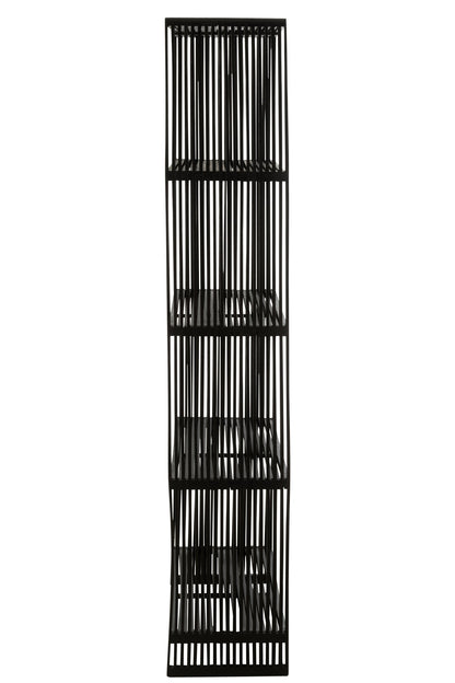 Bookcase 4 Shelves Recycle Teak Black