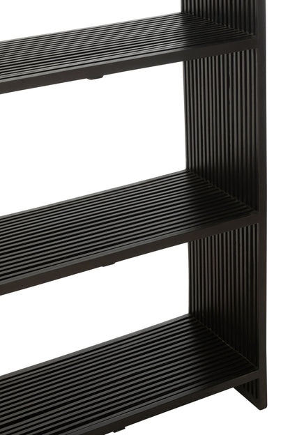 Bookcase 4 Shelves Recycle Teak Black