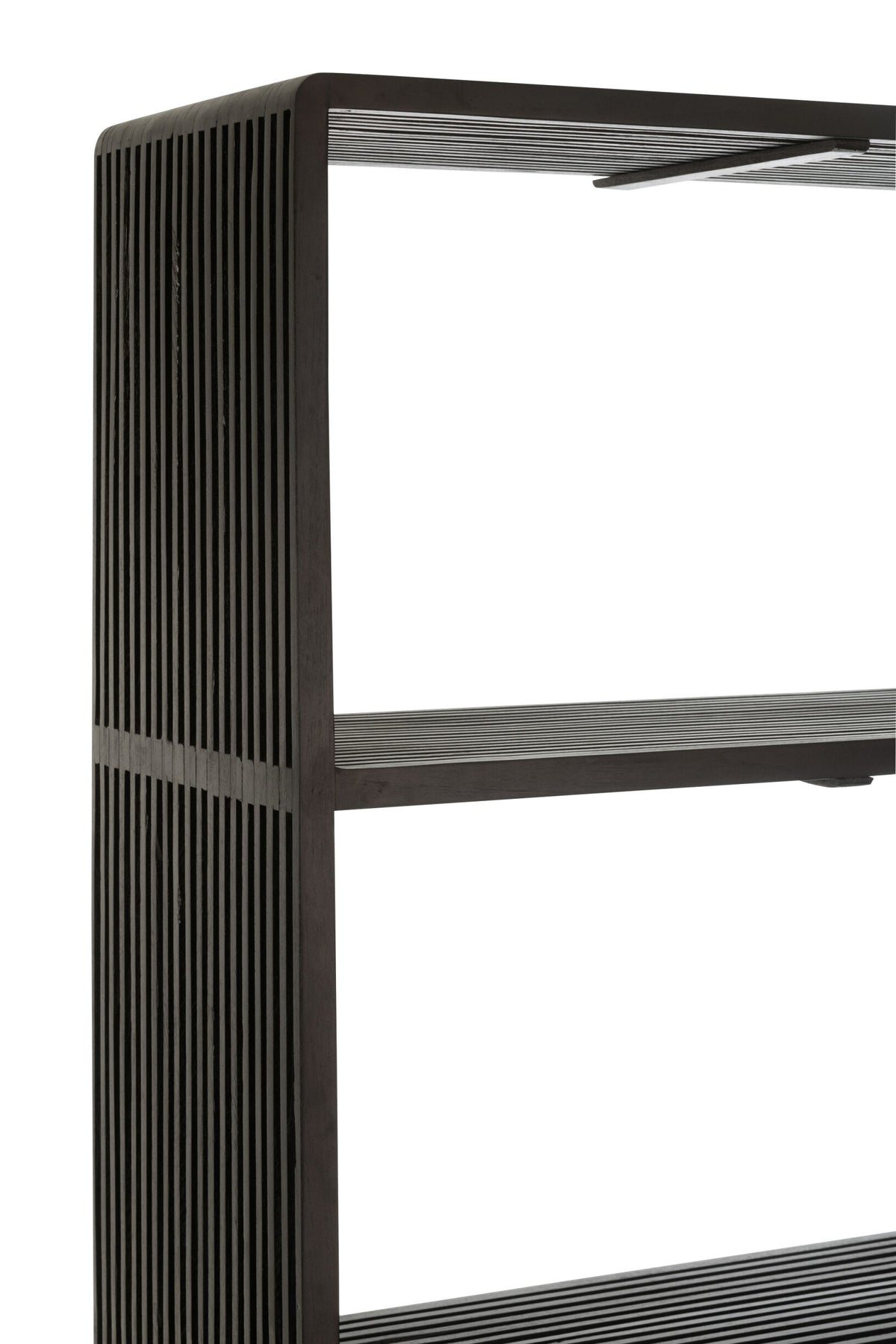 Bookcase 4 Shelves Recycle Teak Black