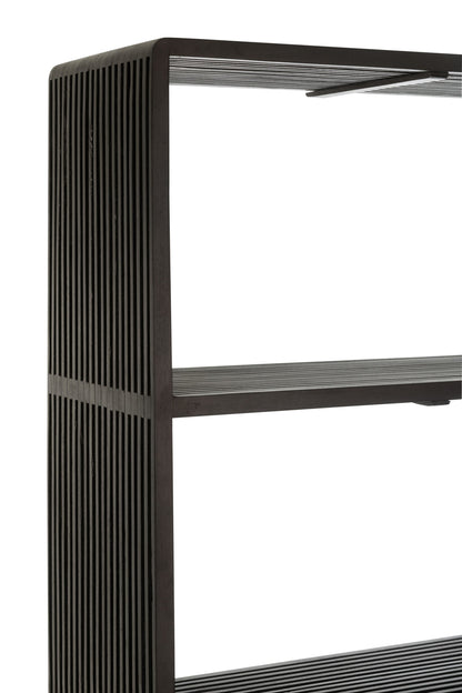 Bookcase 4 Shelves Recycle Teak Black