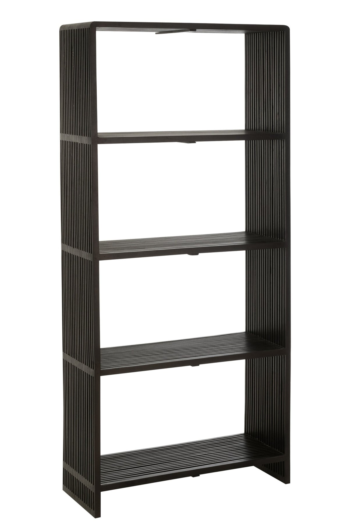 Bookcase 4 Shelves Recycle Teak Black