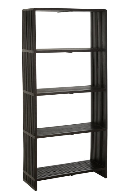Bookcase 4 Shelves Recycle Teak Black