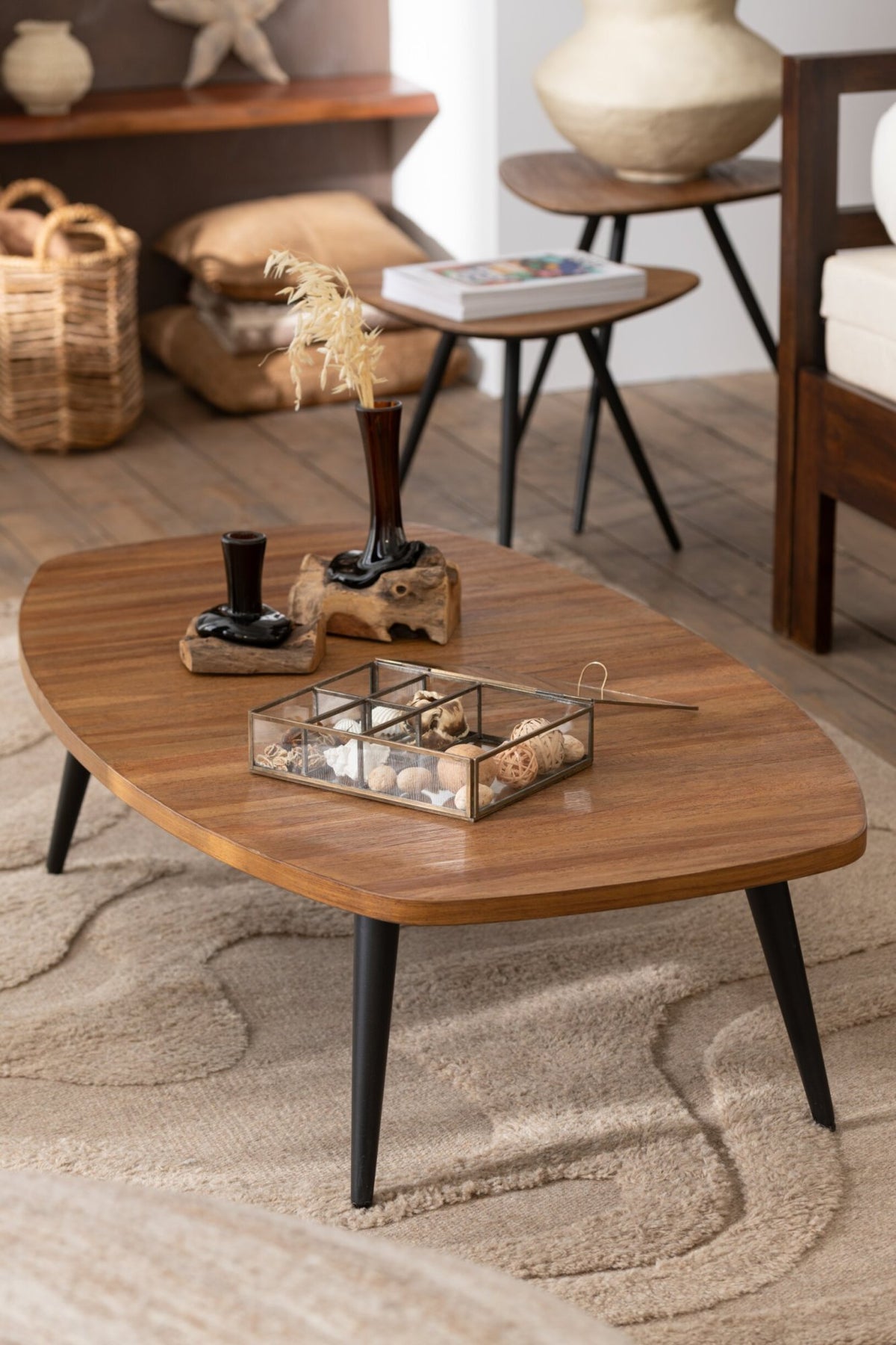 Coffee Table Rectangular Recycle Teak Natural