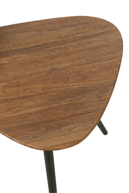 Set Of 2 Tables Triangle Recycle Teak Natural