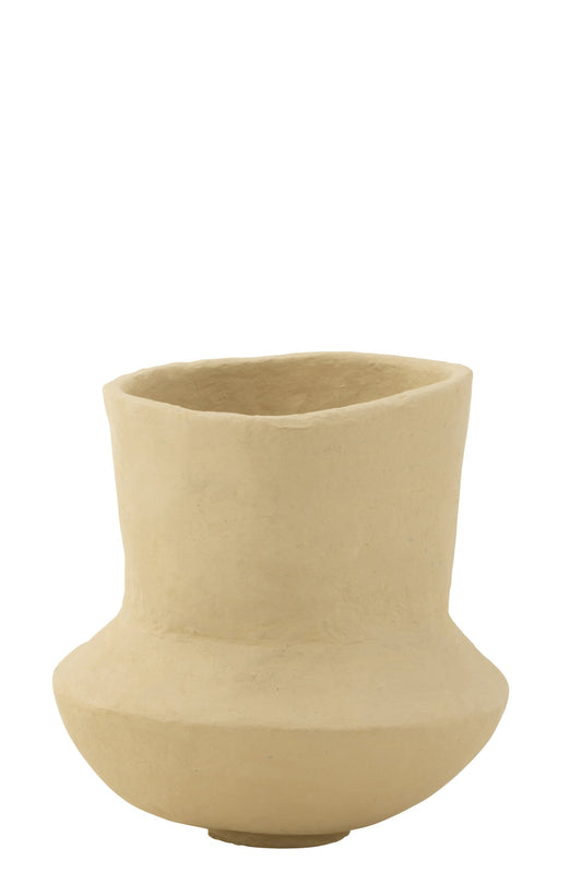 Pot Archaic Paper Mache Natural Small