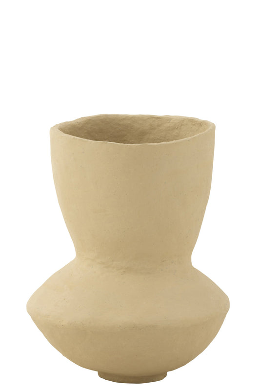 Pot Archaic Paper Mache Natural Large