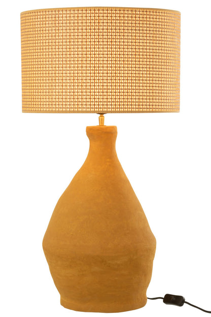Lamp + Indus yellow papier-mâché shade
