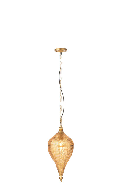 Pendant lamp teardrop metal gold small