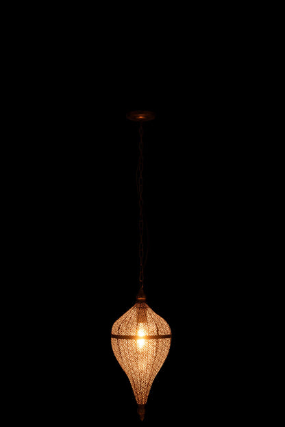 Pendant lamp teardrop metal gold small