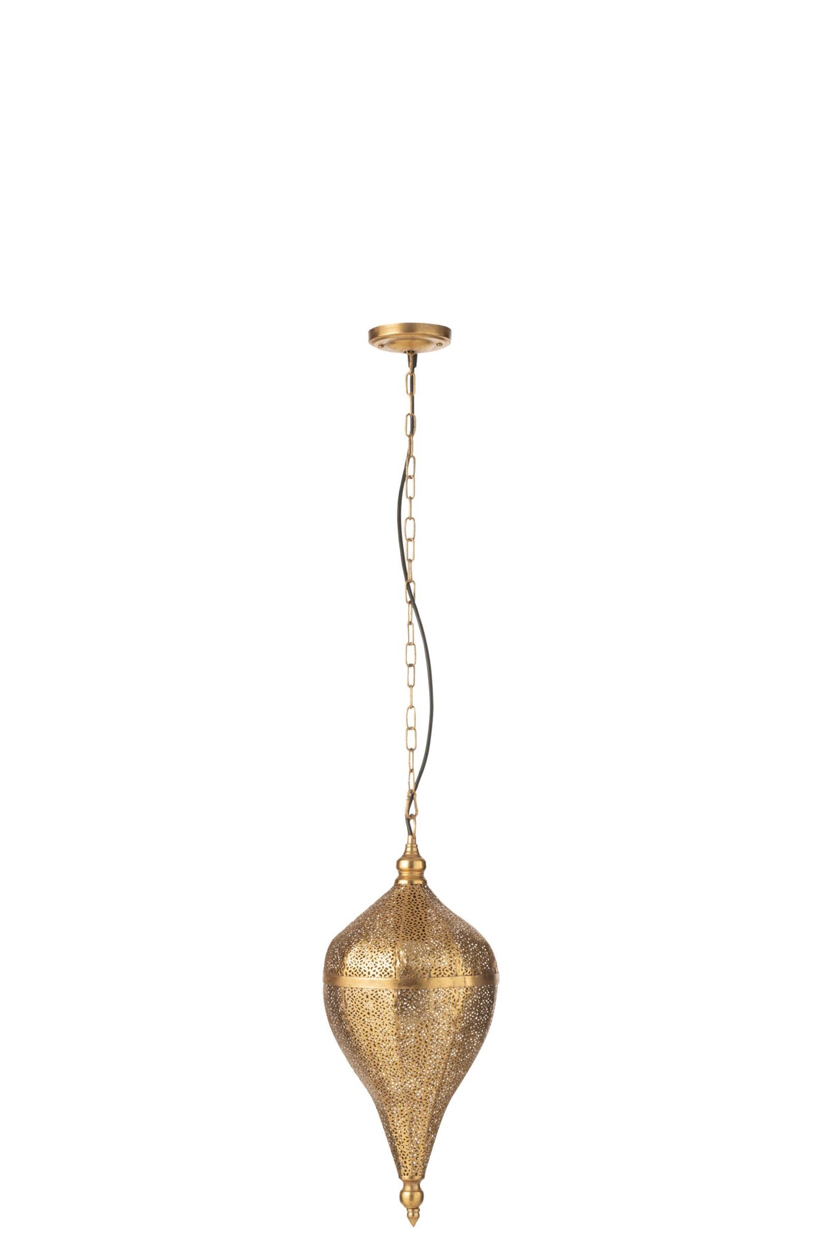 Pendant lamp teardrop metal gold small