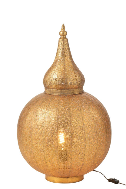 Aladdin lamp metal gold large