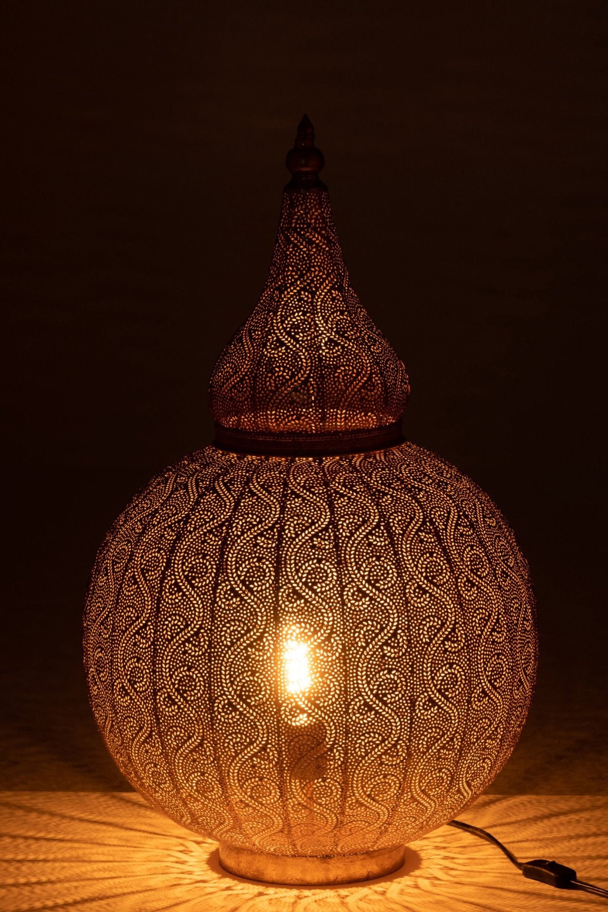 Aladdin lamp metal gold large