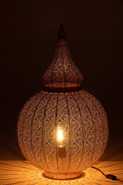 Aladdin lamp metal gold large