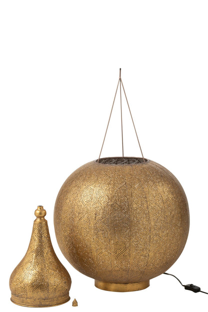 Aladdin lamp metal gold large