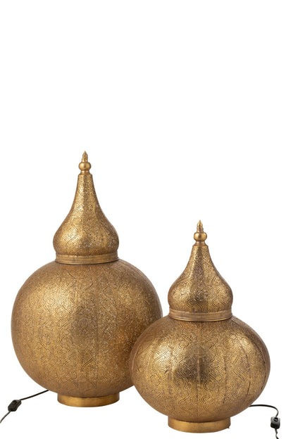 Aladdin lamp metal gold large