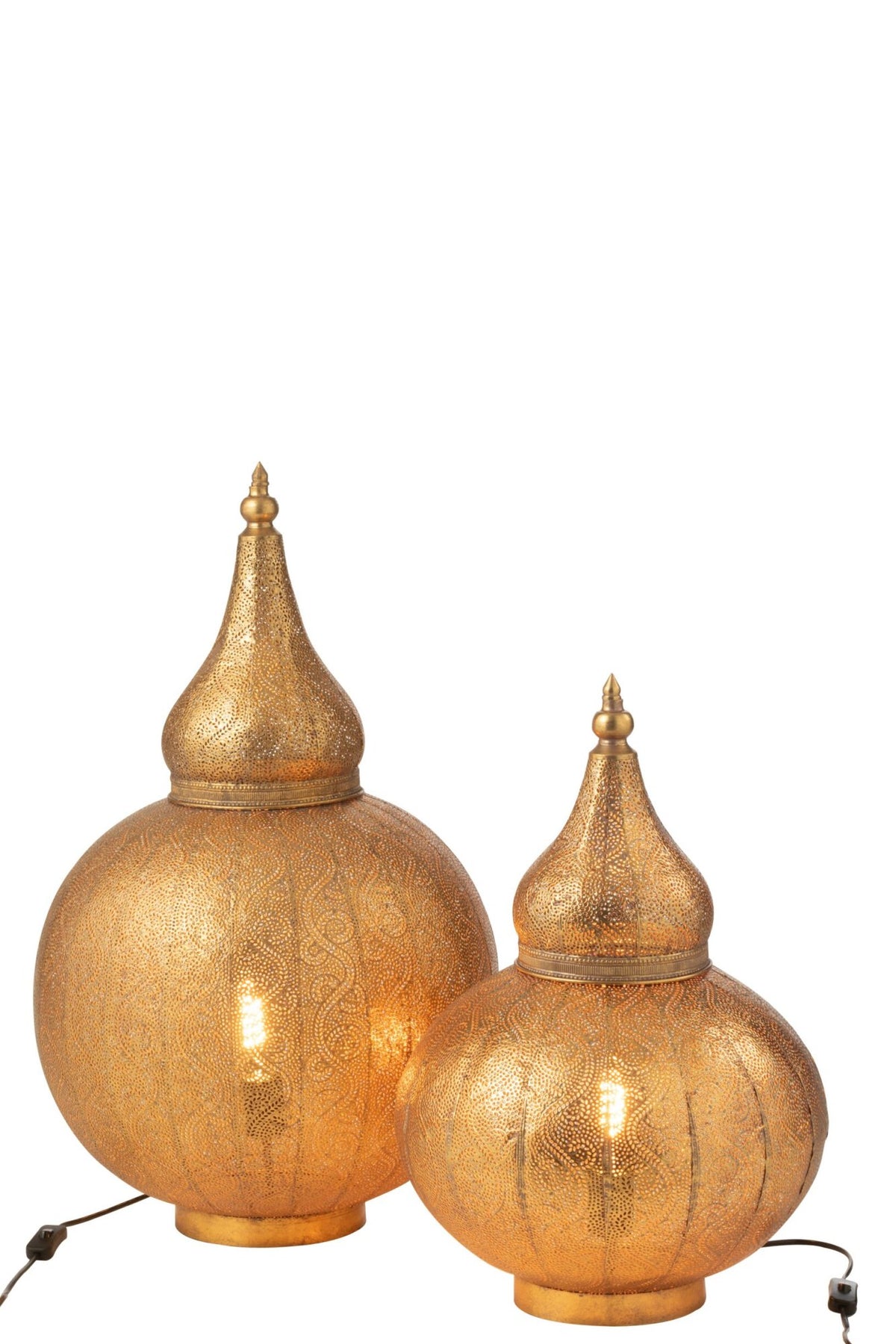 Aladdin lamp metal gold large