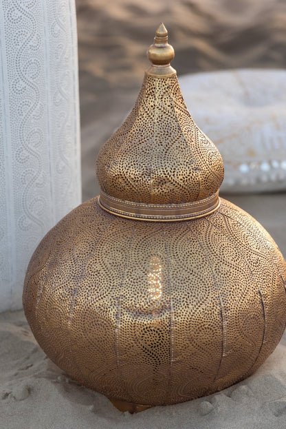 Aladdin lamp metal gold large