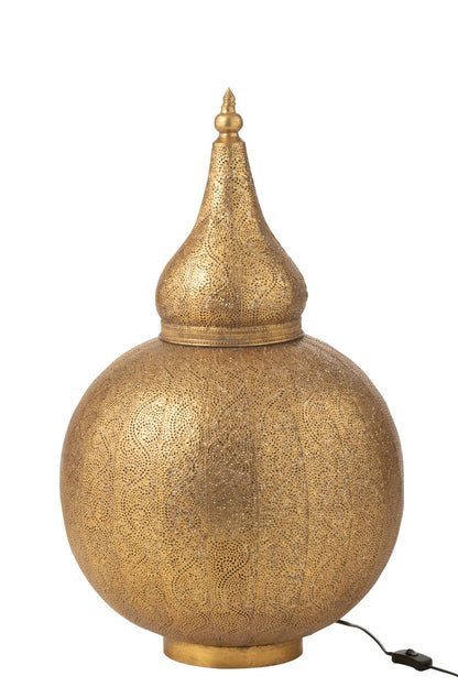 Aladdin lamp metal gold large