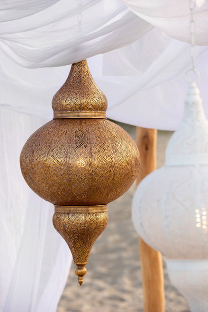 Pendant light Bore metal gold small