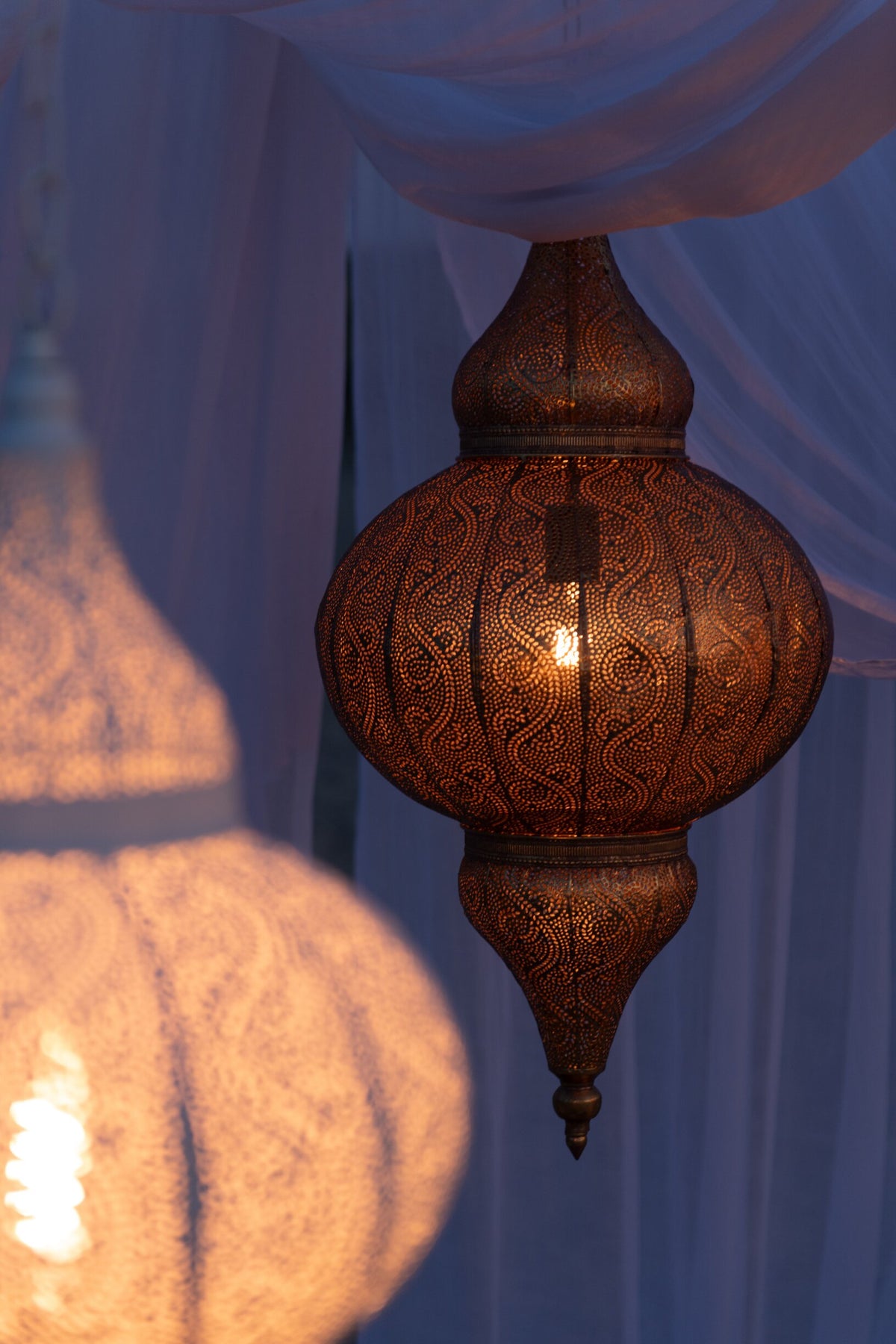 Pendant light Bore metal gold small