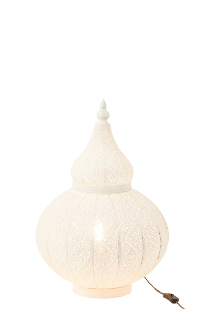 Aladdin lamp metal white small