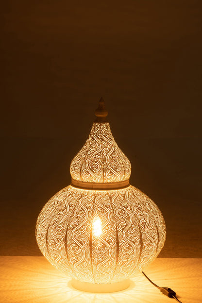 Aladdin lamp metal white small