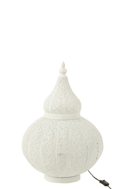 Aladdin lamp metal white small