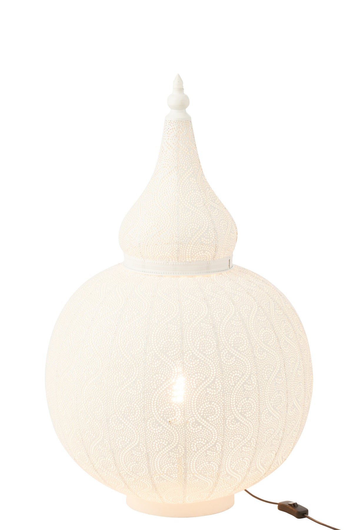 Aladdin lamp metal white large