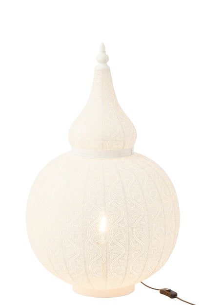 Aladdin lamp metal white large