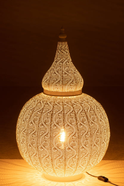 Aladdin lamp metal white large