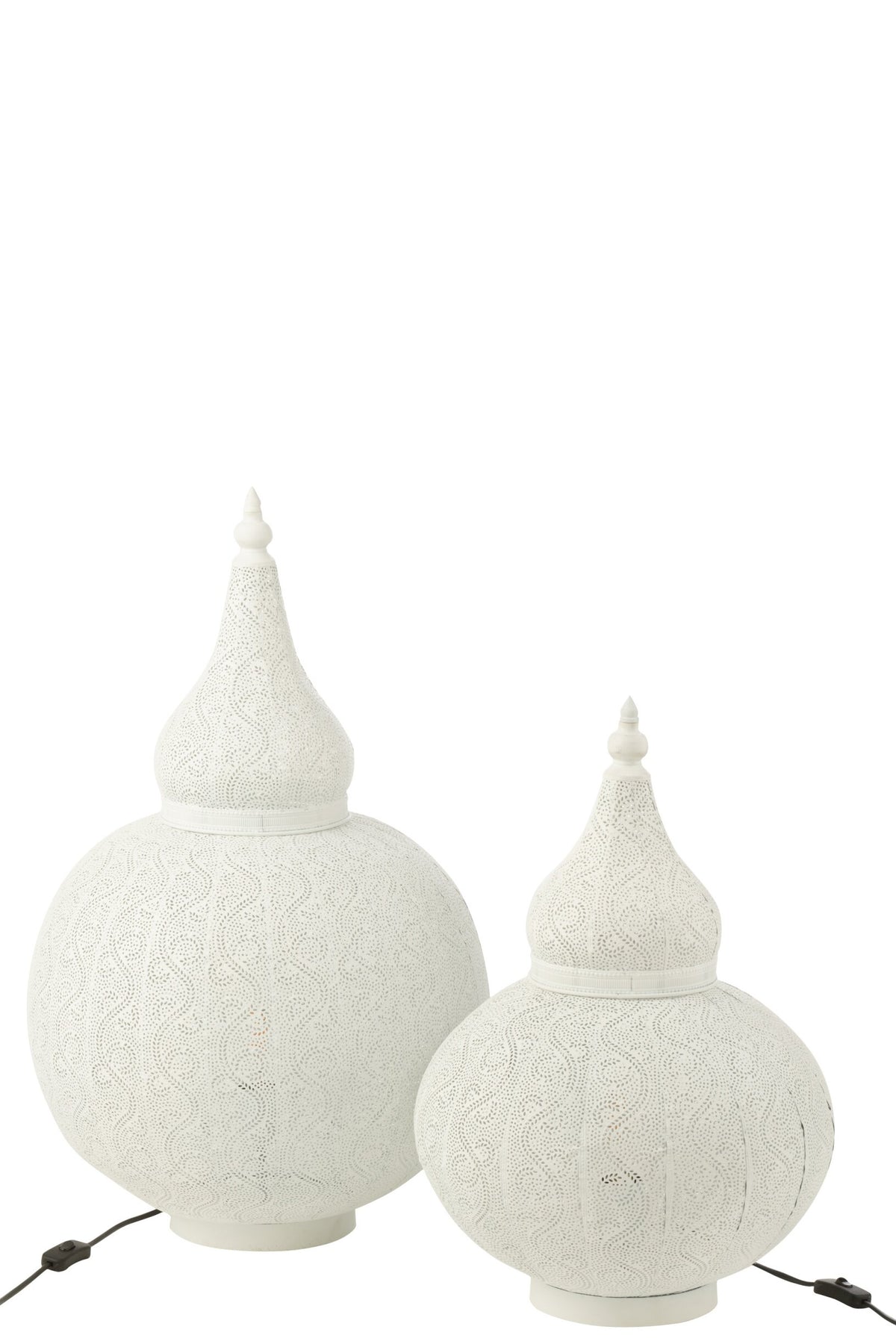Aladdin lamp metal white large