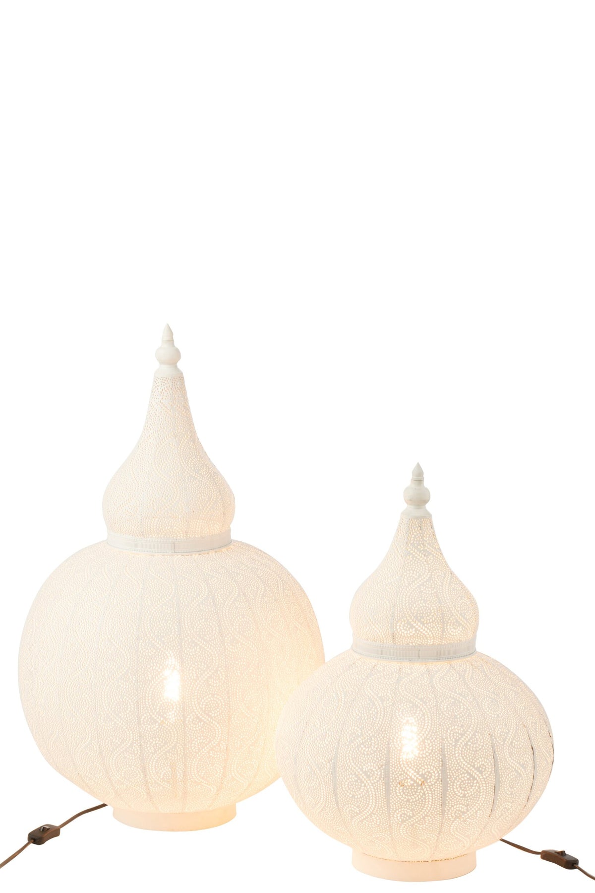 Aladdin lamp metal white large