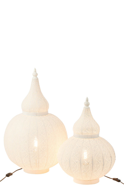 Aladdin lamp metal white large