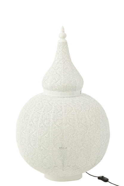 Aladdin lamp metal white large