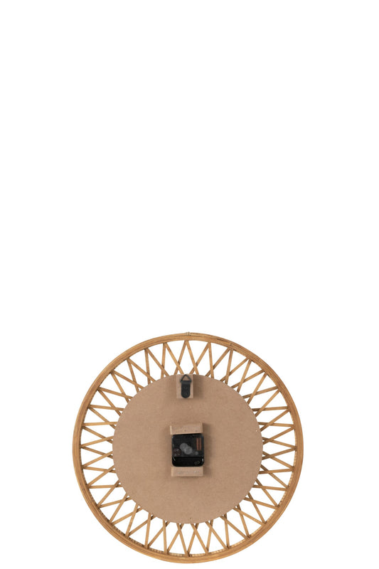 Wall Clock Wonder Rattan/Plywood Natural/White Small