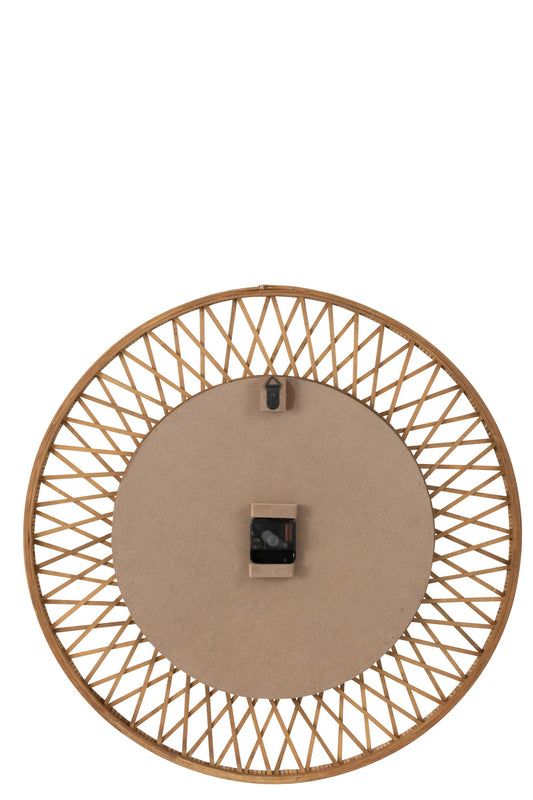 Wall Clock Wonder Rattan/Plywood Natural/White Large