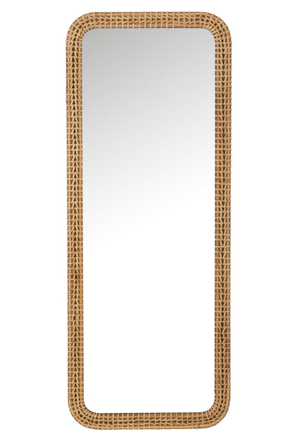 Mirror Rectangle Fir Wood/Glass Natural