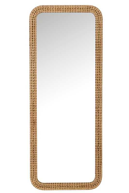 Mirror Rectangle Fir Wood/Glass Natural