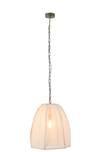 Plafonnier poire lin/fer blanc petit