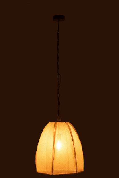 Plafonnier poire lin/fer blanc petit