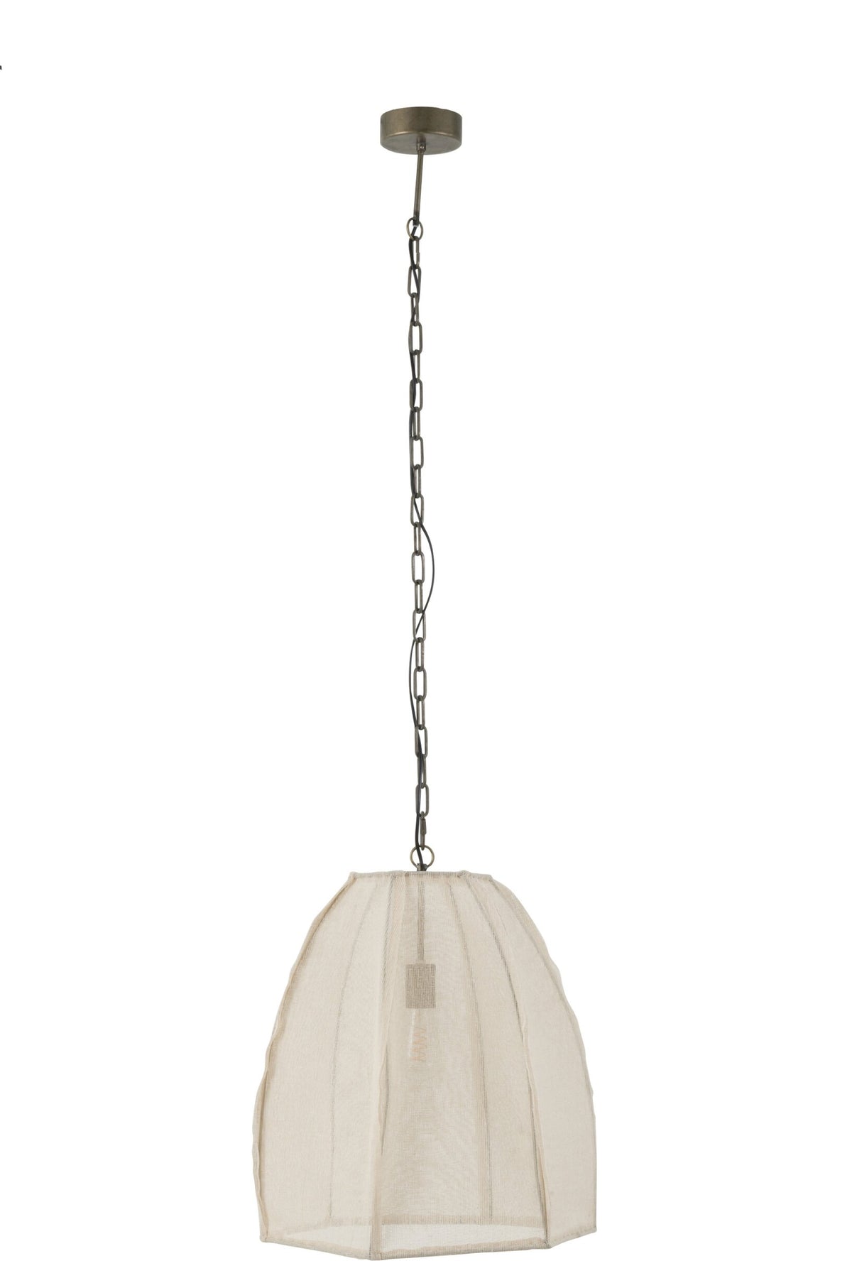 Plafonnier poire lin/fer blanc petit