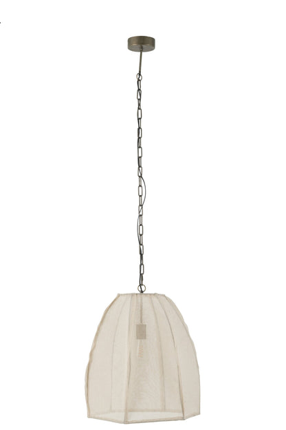 Plafonnier poire lin/fer blanc petit