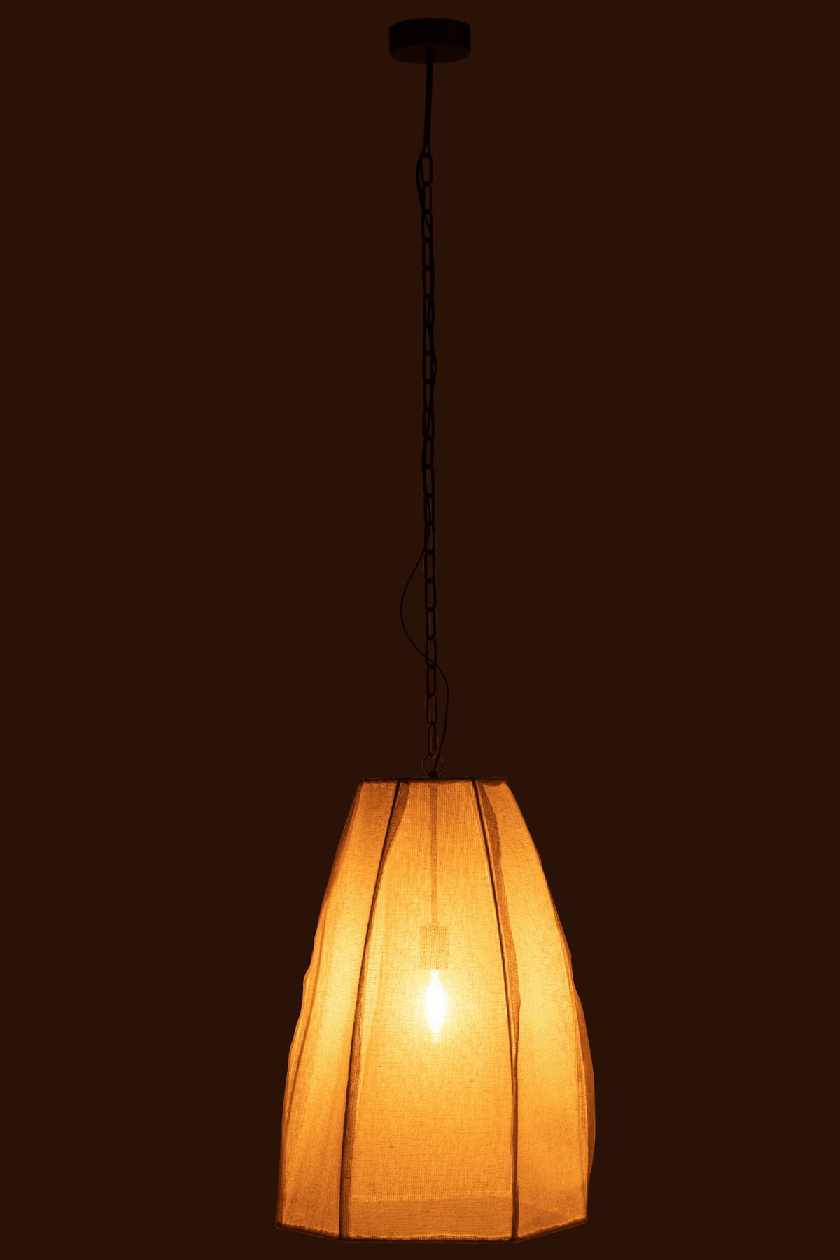 Ceiling lamp pear linen/iron white large