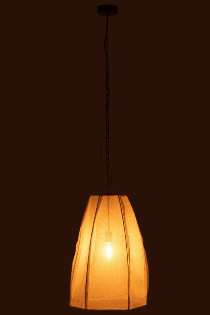 Ceiling lamp pear linen/iron white large