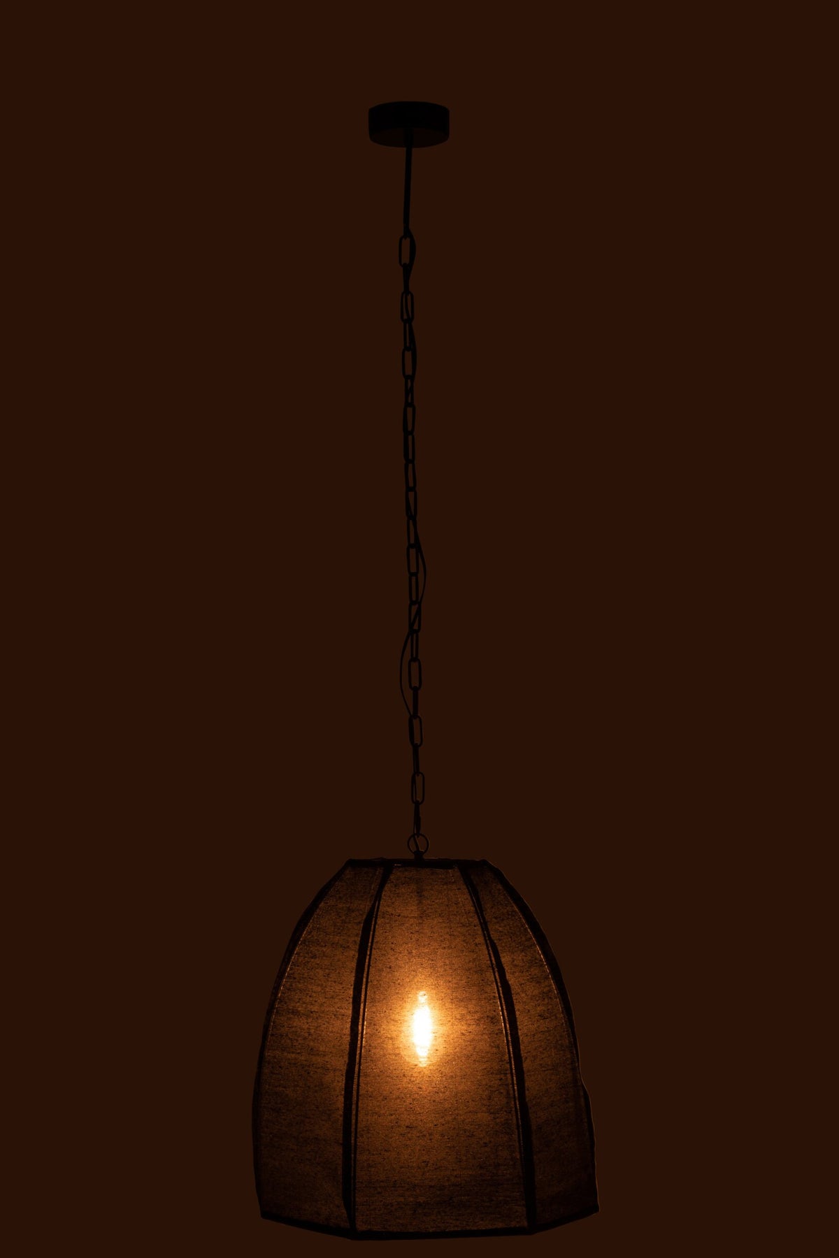 Ceiling lamp pear linen/iron black small