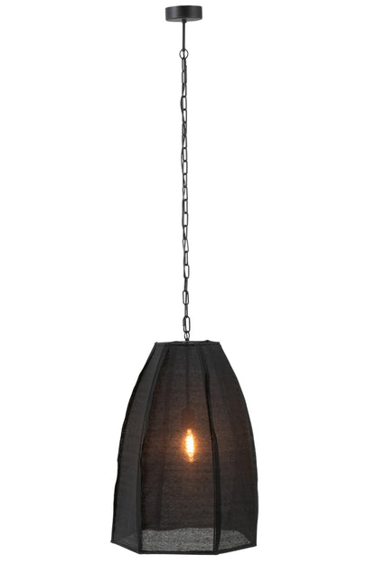 Ceiling lamp pear linen/iron black large