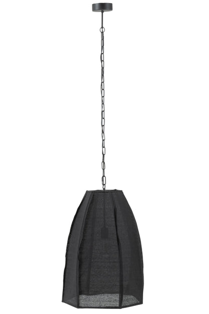 Ceiling lamp pear linen/iron black large