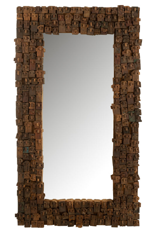 Mirror Syma Recycled Wood/Mirror Natural Large